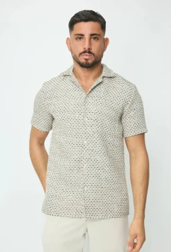 Chemise effet broderie avec des motifs carreaux