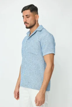 Chemise effet broderie avec des motifs carreaux