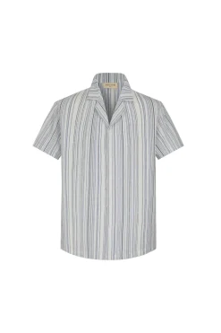Chemise effet lin à rayures