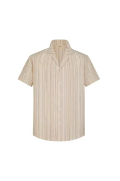 Chemise effet lin à rayures