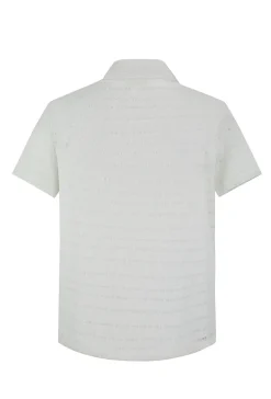 Chemise en maille transparente manches courtes col à revers