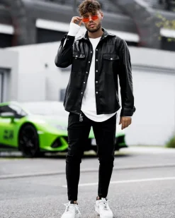 Chemise en simili cuir
