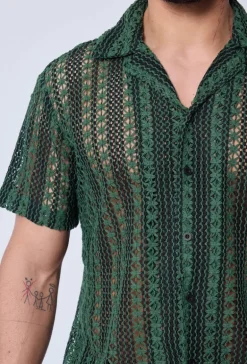 Chemise en tricot transparent