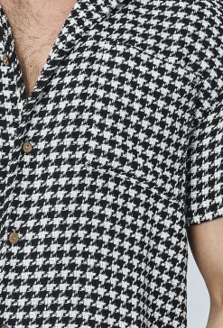 Chemise en tweed à carreaux manches courtes