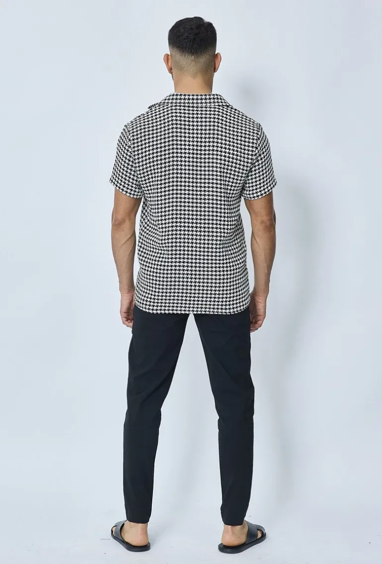 Chemise en tweed à carreaux manches courtes