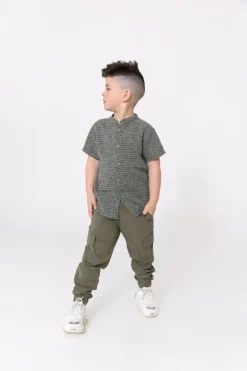 Chemise enfant manches courtes à motifs écriture