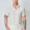 Chemise fine manches courtes unie
