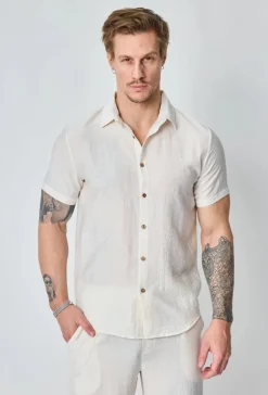 Chemise fine manches courtes unie