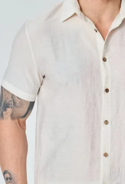 Chemise fine manches courtes unie