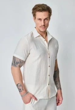 Chemise fine manches courtes unie