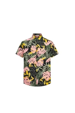 Chemise fleurie à manches courtes