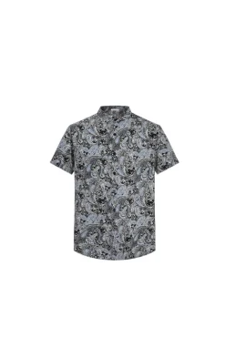 Chemise fleurie à manches courtes
