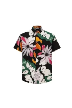 Chemise fleurie à manches courtes