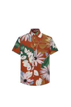 Chemise fleurie à manches courtes