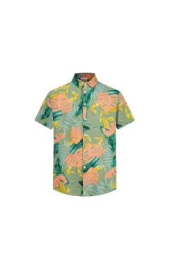 Chemise fleurie à manches courtes