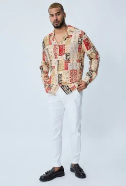 Chemise légère manches longues à motifs fleuri