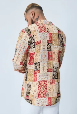 Chemise légère manches longues à motifs fleuri