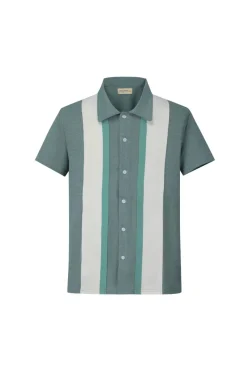 Chemise maille style bowling manches courtes