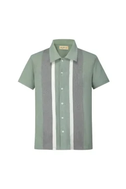 Chemise maille style bowling manches courtes