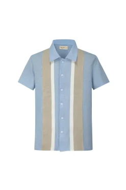 Chemise maille style bowling manches courtes