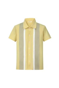 Chemise maille style bowling manches courtes