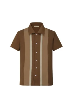 Chemise maille style bowling manches courtes