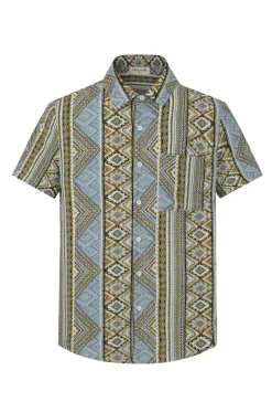 Chemise manches courtes à motifs géométrique