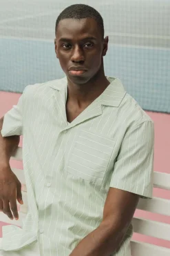 Chemise manches courtes à rayures