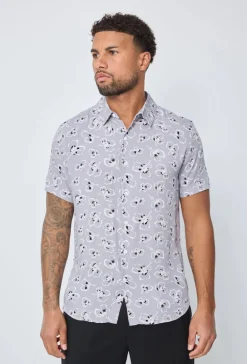 Chemise manches courtes à imprimé fleuri