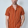 Chemise manches courtes à rayures
