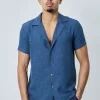 Chemise manches courtes à bouton