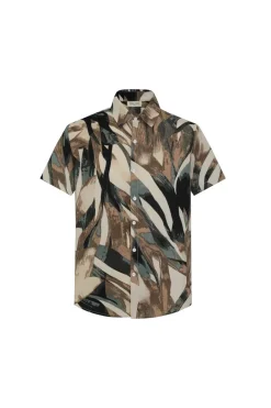 Chemise manches courtes à imprimé abstrait