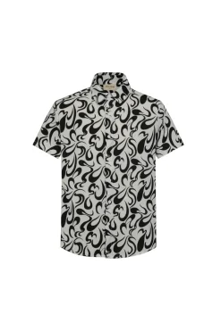 Chemise manches courtes à imprimé abstrait