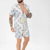 Chemise manches courtes à motifs baroque