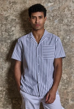 Chemise manches courtes à rayures