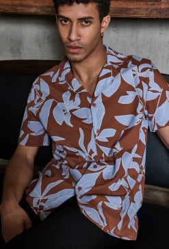 Chemise manches courtes à motifs fleuris