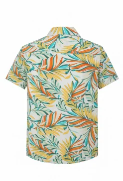 Chemise manches courtes à motifs fleuris