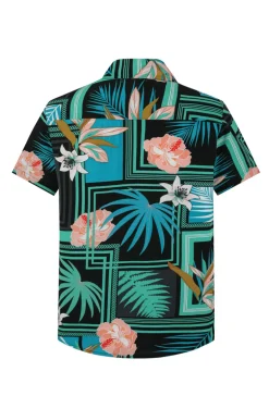 Chemise manches courtes à motifs fleuris