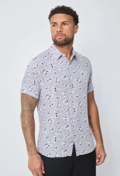 Chemise manches courtes à imprimé fleuri