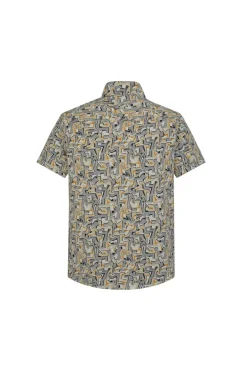 Chemise manches courtes à imprimé abstrait