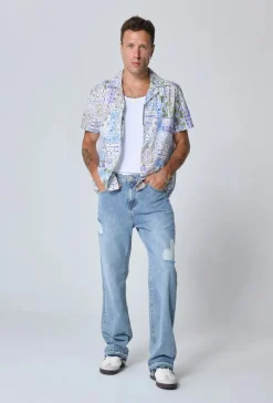 Chemise manches courtes à motifs abstraits