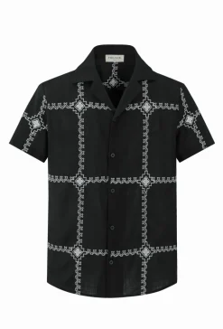 Chemise manches courtes à broderie