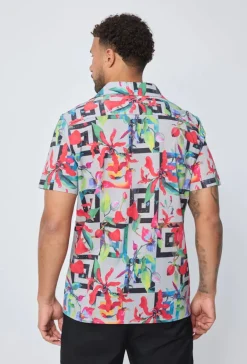 Chemise manches courtes à motifs abstraits