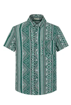 Chemise manches courtes à motifs géométrique