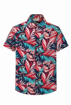 Chemise manches courtes à motifs fleuris