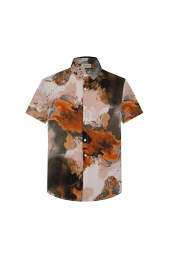Chemise manches courtes à imprimé abstrait
