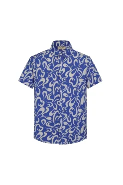 Chemise manches courtes à imprimé abstrait