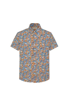 Chemise manches courtes à imprimé abstrait