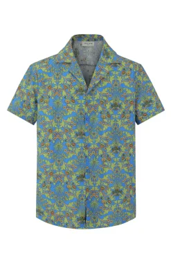 Chemise manches courtes à motifs fleuris