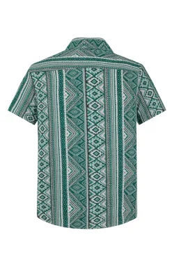Chemise manches courtes à motifs géométrique